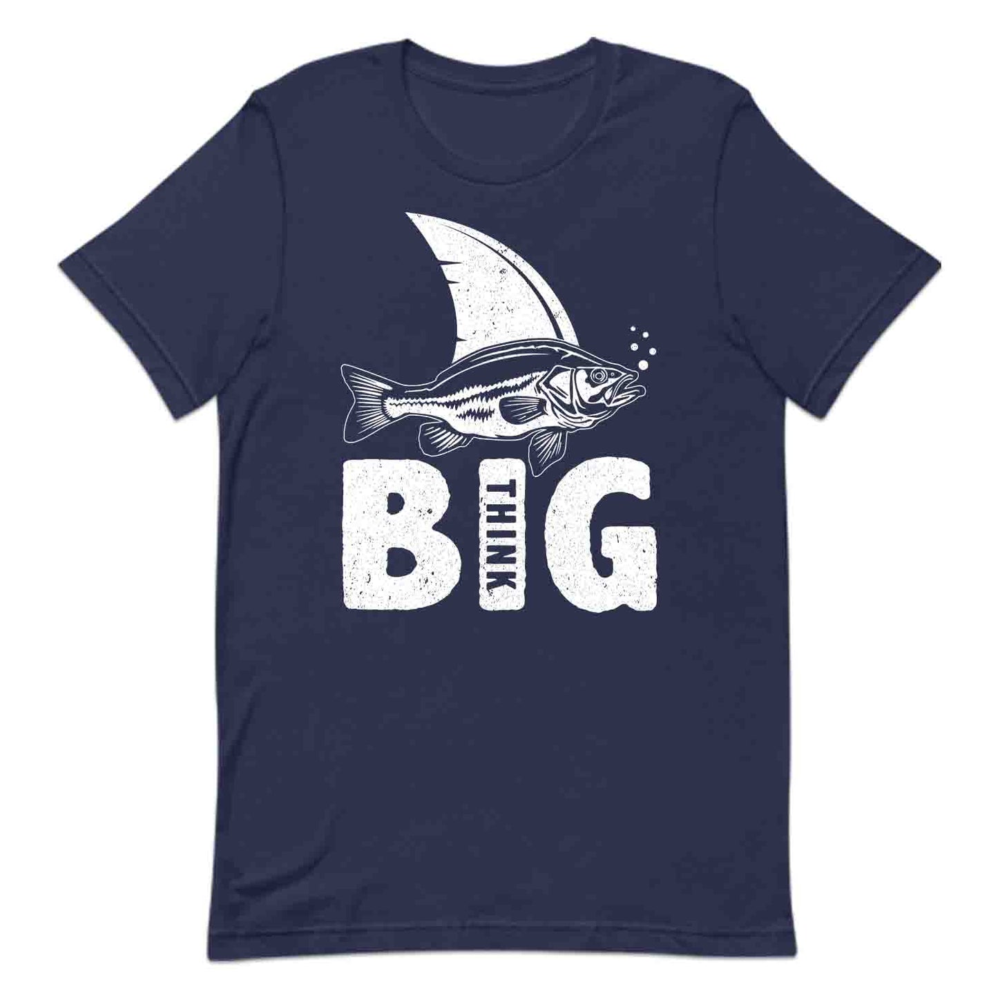 Think Big Fishing T-Shirt, Sweatshirt, Hoodie – Funny Shark Illusion & Motivational Ocean Vibes | PRODUCT CODE: THNKSUEPXGF