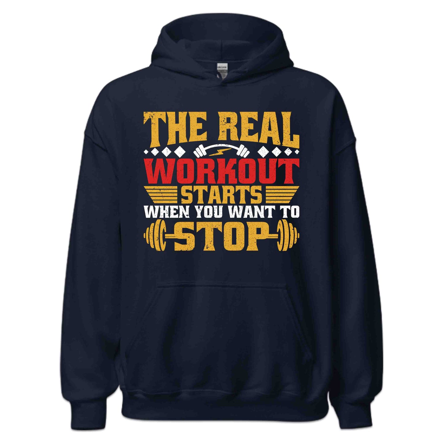 The Real Workout Starts When You Want To Stop Motivational Gym Quote | PRODUCT CODE: THRLEWKROSMG