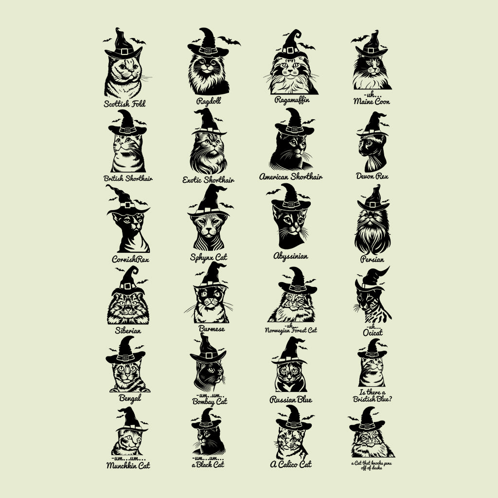 Vintage Cat Breeds Halloween Taylor Midnights Cats | PRODUCT CODE: TLRSWCTHLW