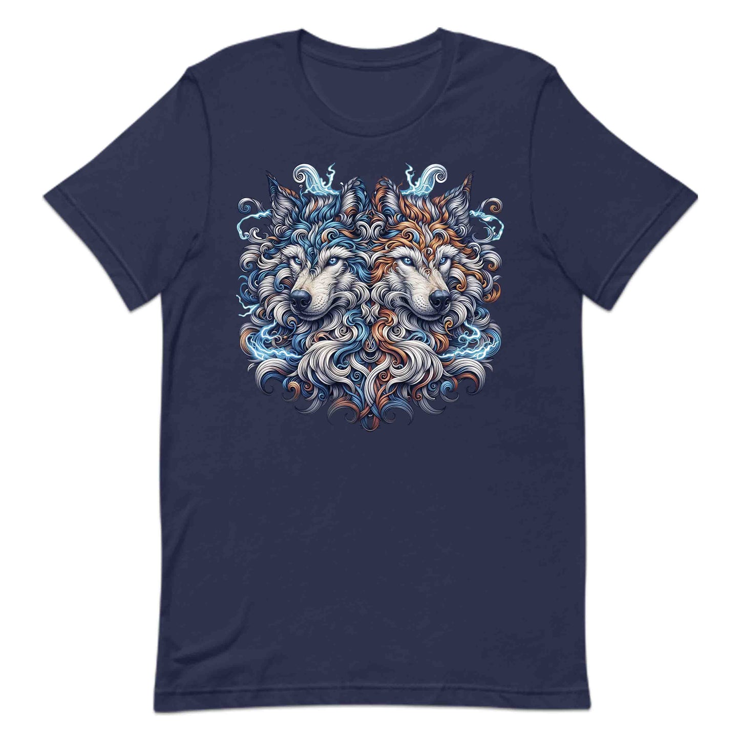Twin Electric Wolves Gothic Tribal Wolf Spirit Mythical Fantasy Animal | PRODUCT CODE: TNWILVECGOHB