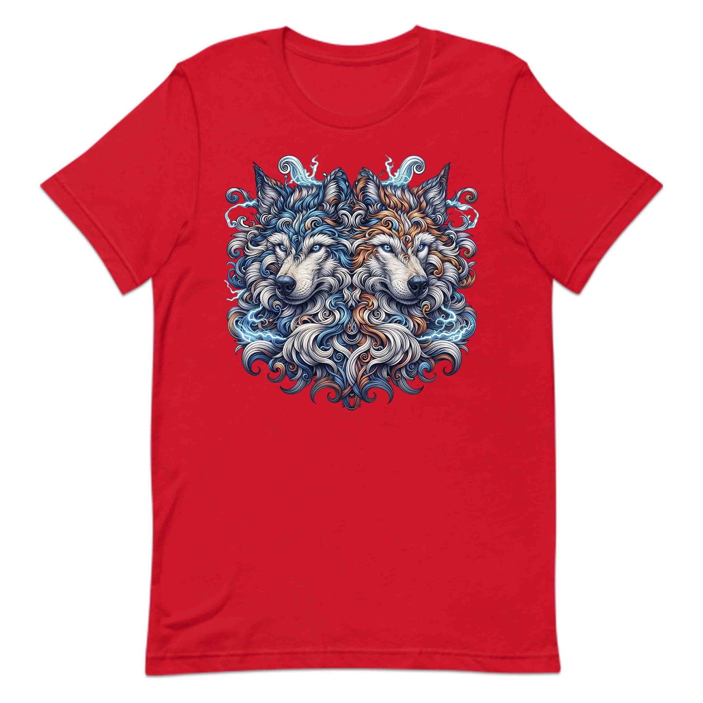 Twin Electric Wolves Gothic Tribal Wolf Spirit Mythical Fantasy Animal | PRODUCT CODE: TNWILVECGOHB