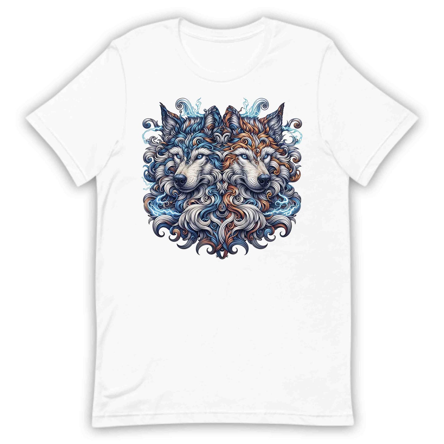 Twin Electric Wolves Gothic Tribal Wolf Spirit Mythical Fantasy Animal | PRODUCT CODE: TNWILVECGOHB