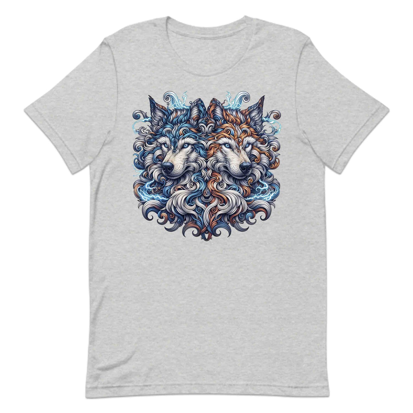 Twin Electric Wolves Gothic Tribal Wolf Spirit Mythical Fantasy Animal | PRODUCT CODE: TNWILVECGOHB