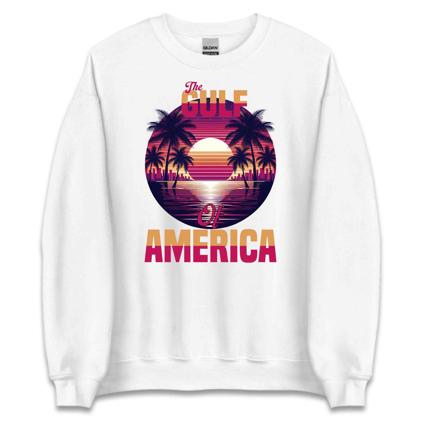 Trump 'Gulf of America' Patriotic Apparel | Sunset Beach Tees & Hoodies | PRODUCT CODE: TPEBAMCNBUS