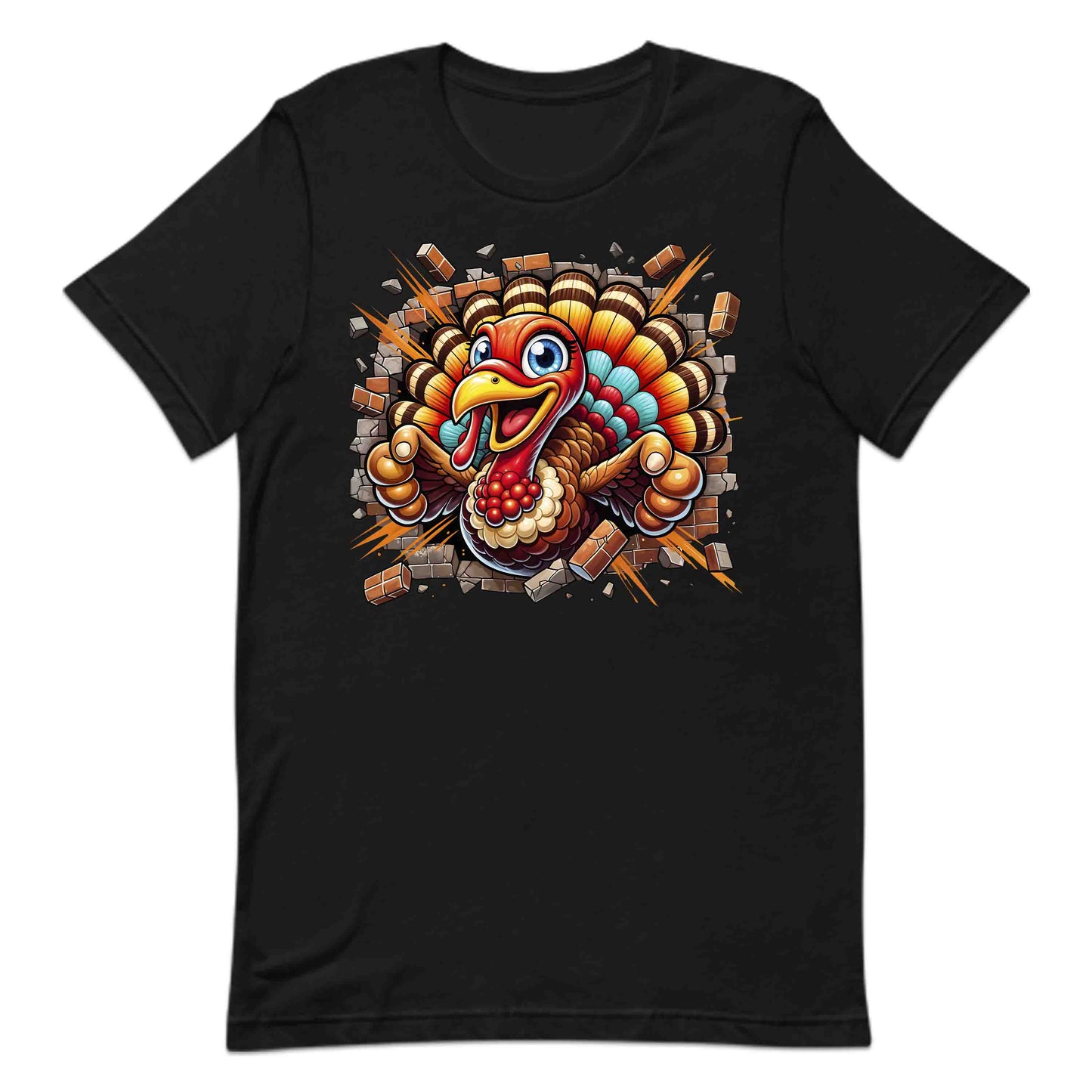 Turkey Breaking Through Brick Wall 3D Realistic Hilarious Cartoon Turkey | PRODUCT CODE: TRKBGNKCROH