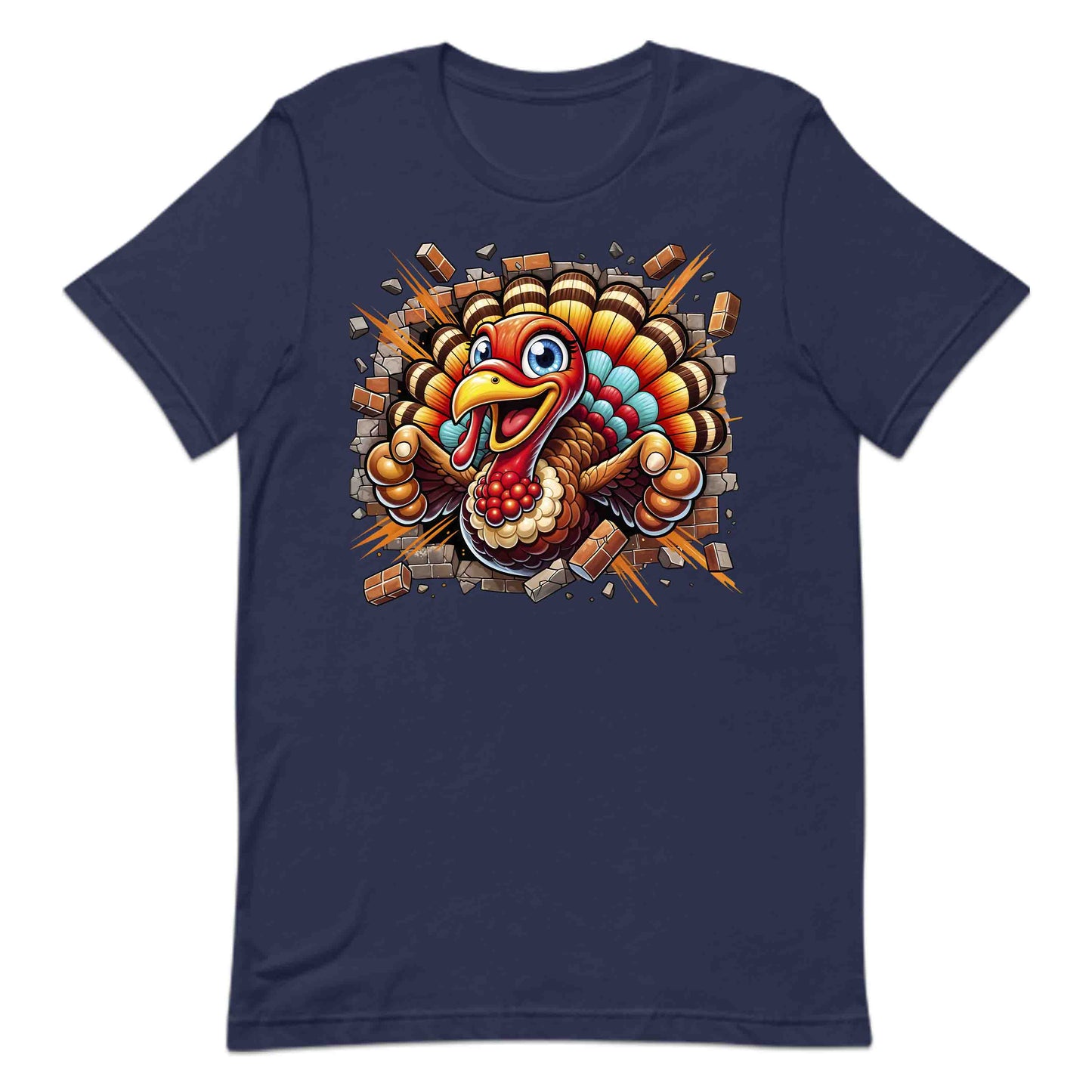 Turkey Breaking Through Brick Wall 3D Realistic Hilarious Cartoon Turkey | PRODUCT CODE: TRKBGNKCROH