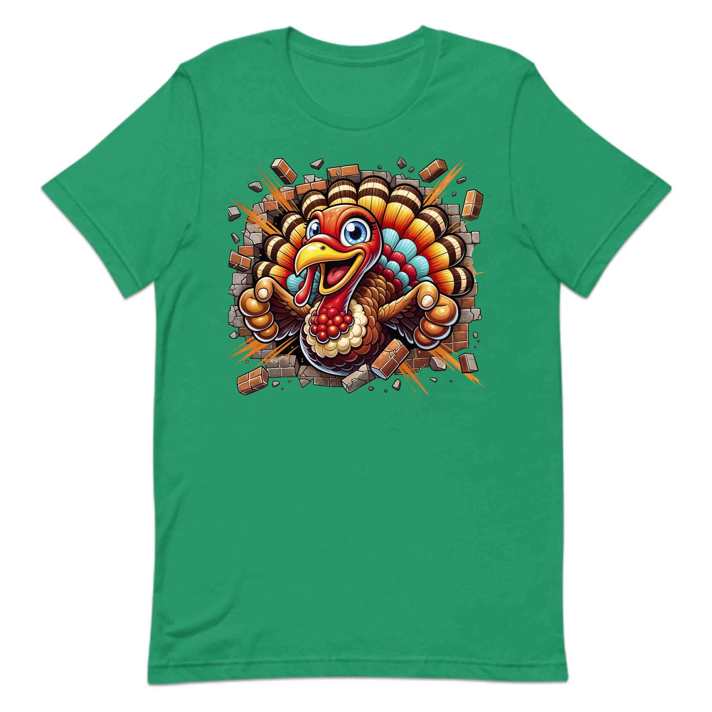 Turkey Breaking Through Brick Wall 3D Realistic Hilarious Cartoon Turkey | PRODUCT CODE: TRKBGNKCROH