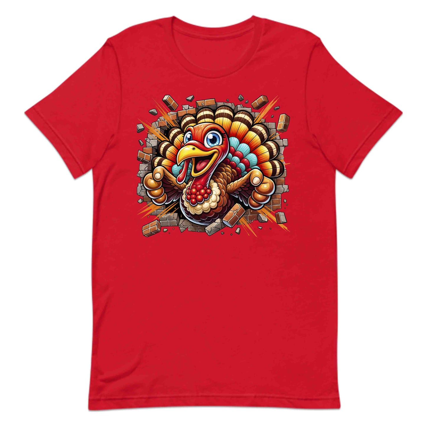 Turkey Breaking Through Brick Wall 3D Realistic Hilarious Cartoon Turkey | PRODUCT CODE: TRKBGNKCROH