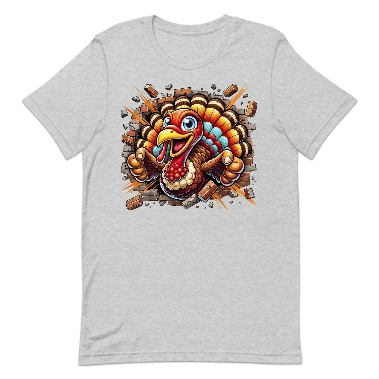Turkey Breaking Through Brick Wall 3D Realistic Hilarious Cartoon Turkey | PRODUCT CODE: TRKBGNKCROH