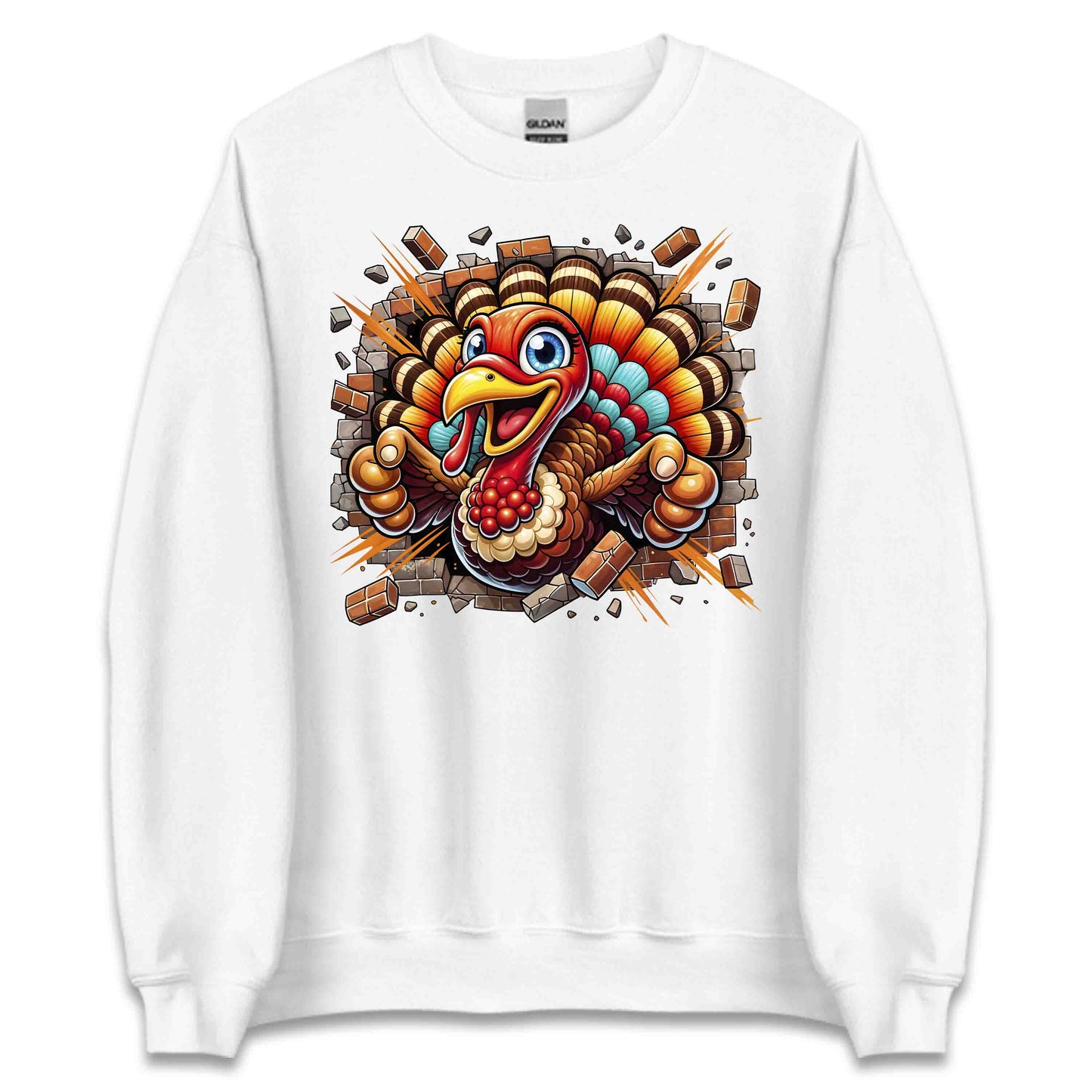Turkey Breaking Through Brick Wall 3D Realistic Hilarious Cartoon Turkey | PRODUCT CODE: TRKBGNKCROH