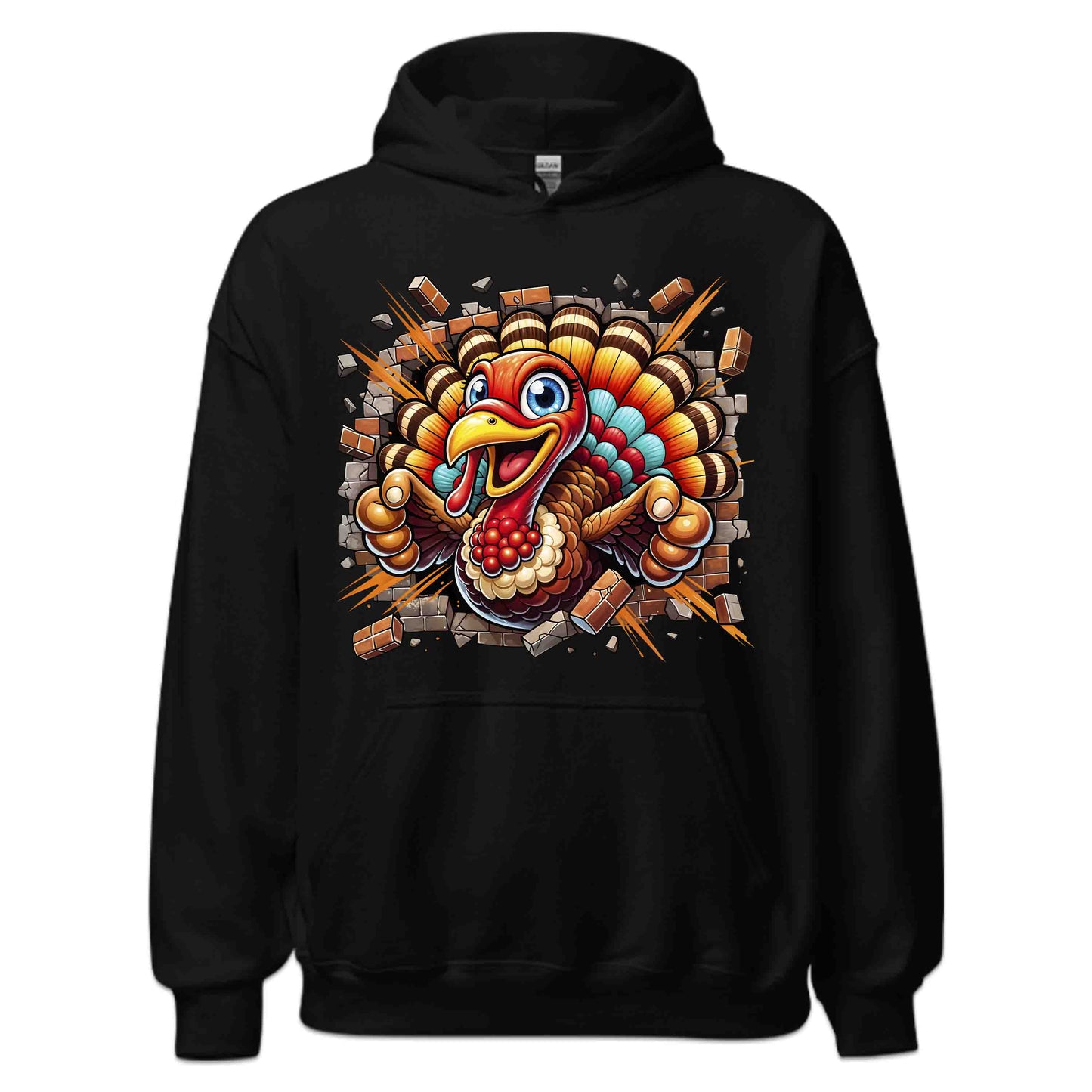Turkey Breaking Through Brick Wall 3D Realistic Hilarious Cartoon Turkey | PRODUCT CODE: TRKBGNKCROH