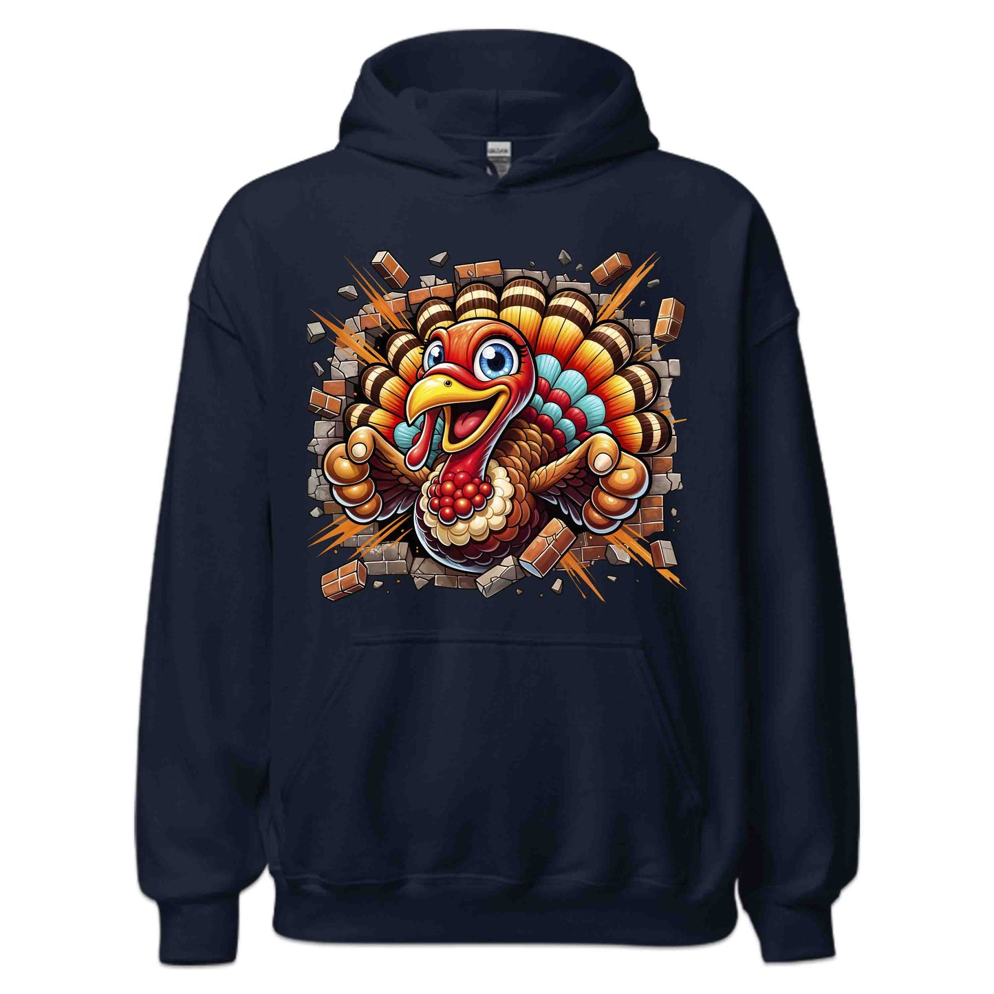 Turkey Breaking Through Brick Wall 3D Realistic Hilarious Cartoon Turkey | PRODUCT CODE: TRKBGNKCROH