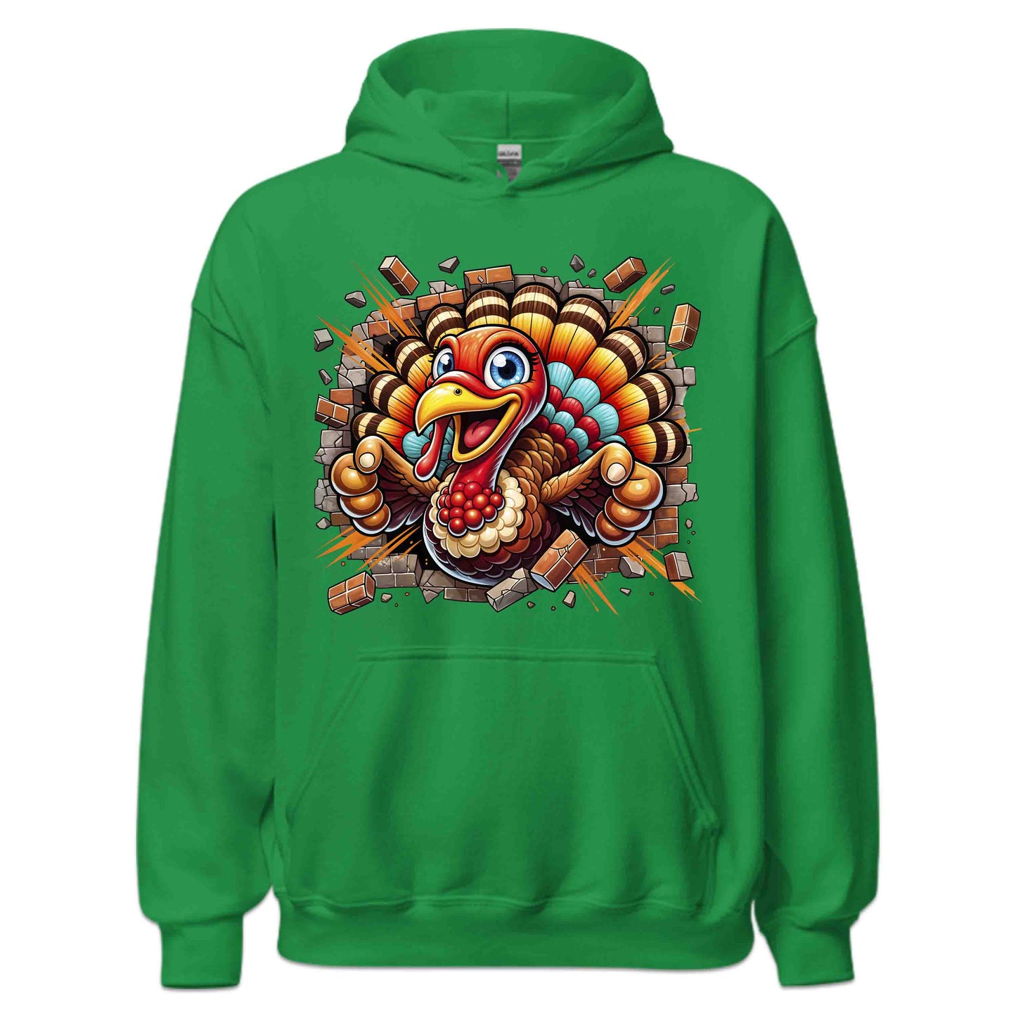 Turkey Breaking Through Brick Wall 3D Realistic Hilarious Cartoon Turkey | PRODUCT CODE: TRKBGNKCROH