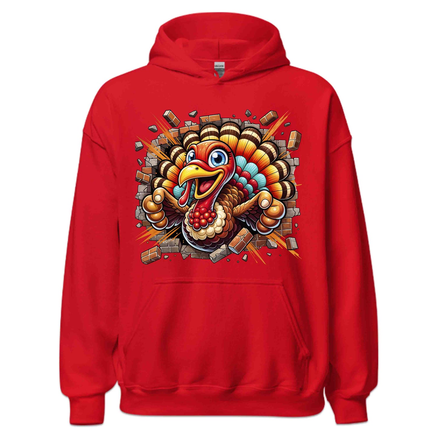 Turkey Breaking Through Brick Wall 3D Realistic Hilarious Cartoon Turkey | PRODUCT CODE: TRKBGNKCROH