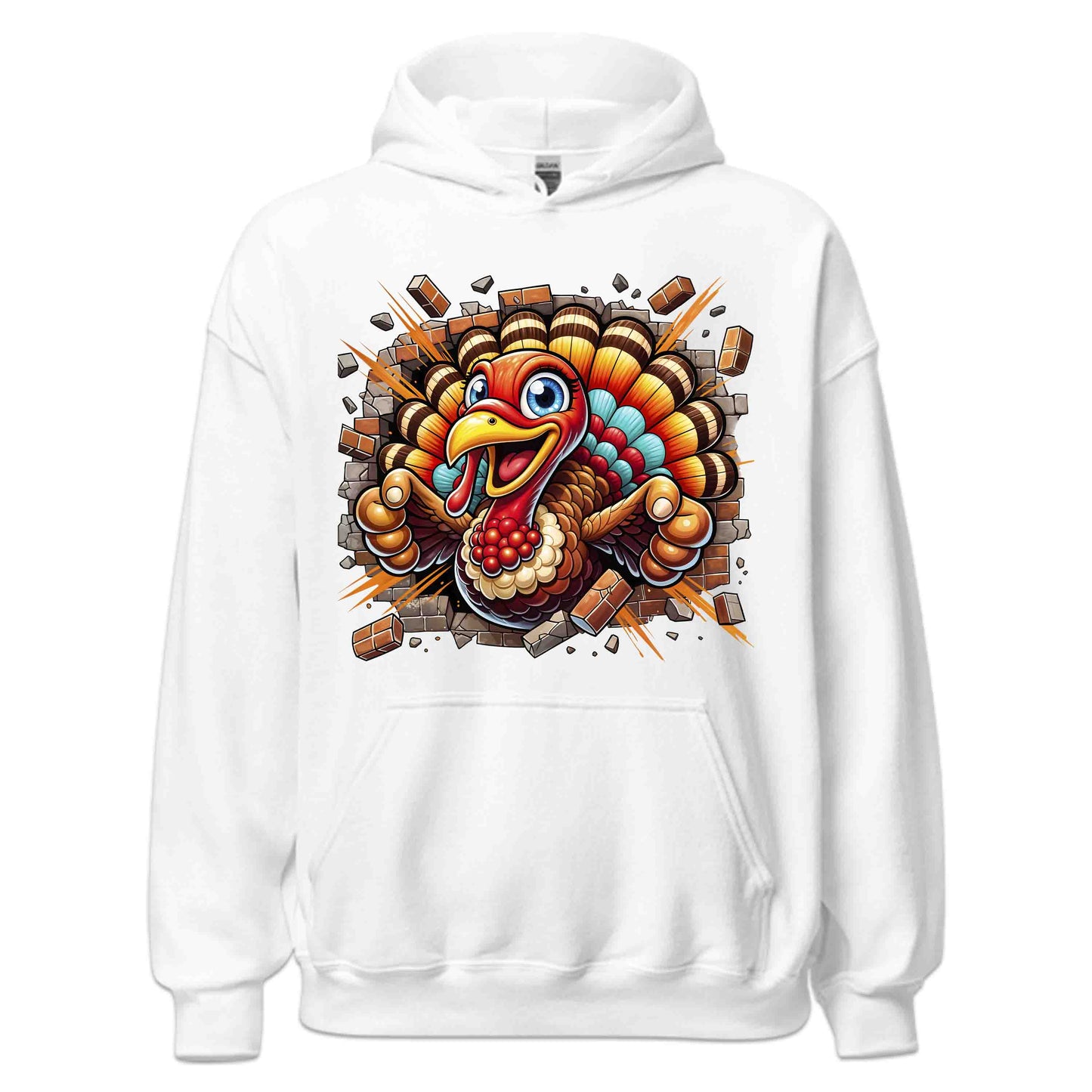 Turkey Breaking Through Brick Wall 3D Realistic Hilarious Cartoon Turkey | PRODUCT CODE: TRKBGNKCROH