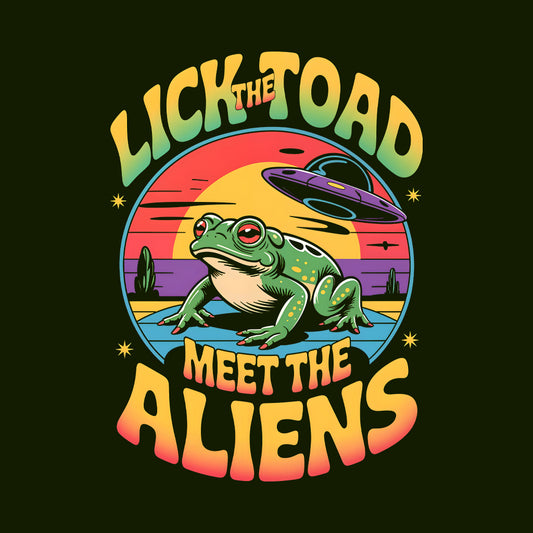 Trippy Alien Frog – Psychedelic UFO T-Shirt, Sweatshirt & Hoodie | PRODUCT CODE: TRXDFSIOC