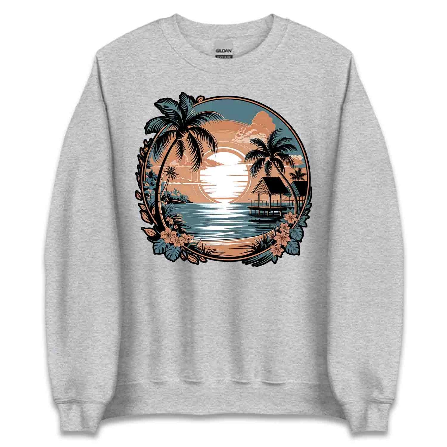 Tropical Sunset T-Shirt, Vintage Beach Sweatshirt, Island Paradise Hoodie | PRODUCT CODE: TWEOIHASIV
