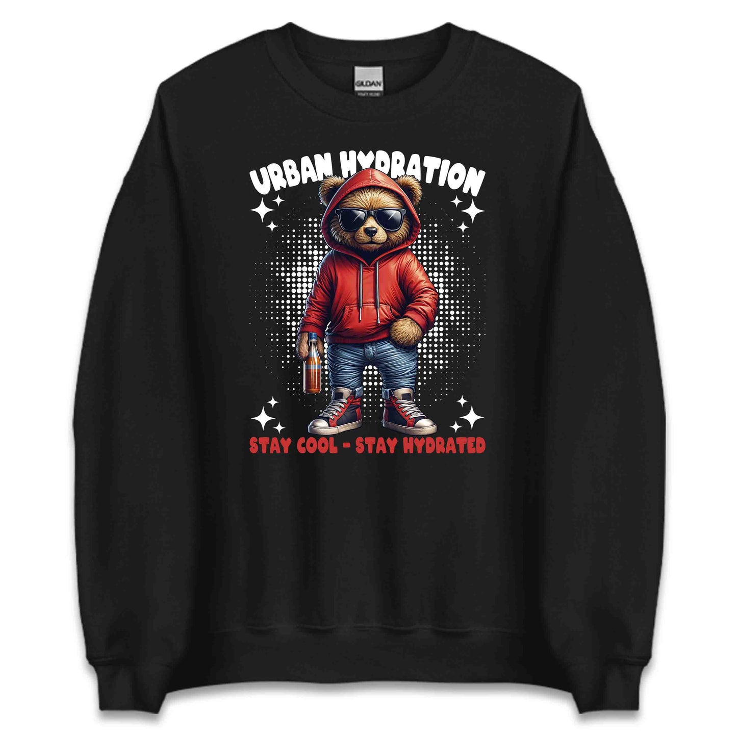 Urban Hydration Bear with Sunglasses and Drink Trendy Streetwear | PRODUCT CODE: UBNRHYDERSN