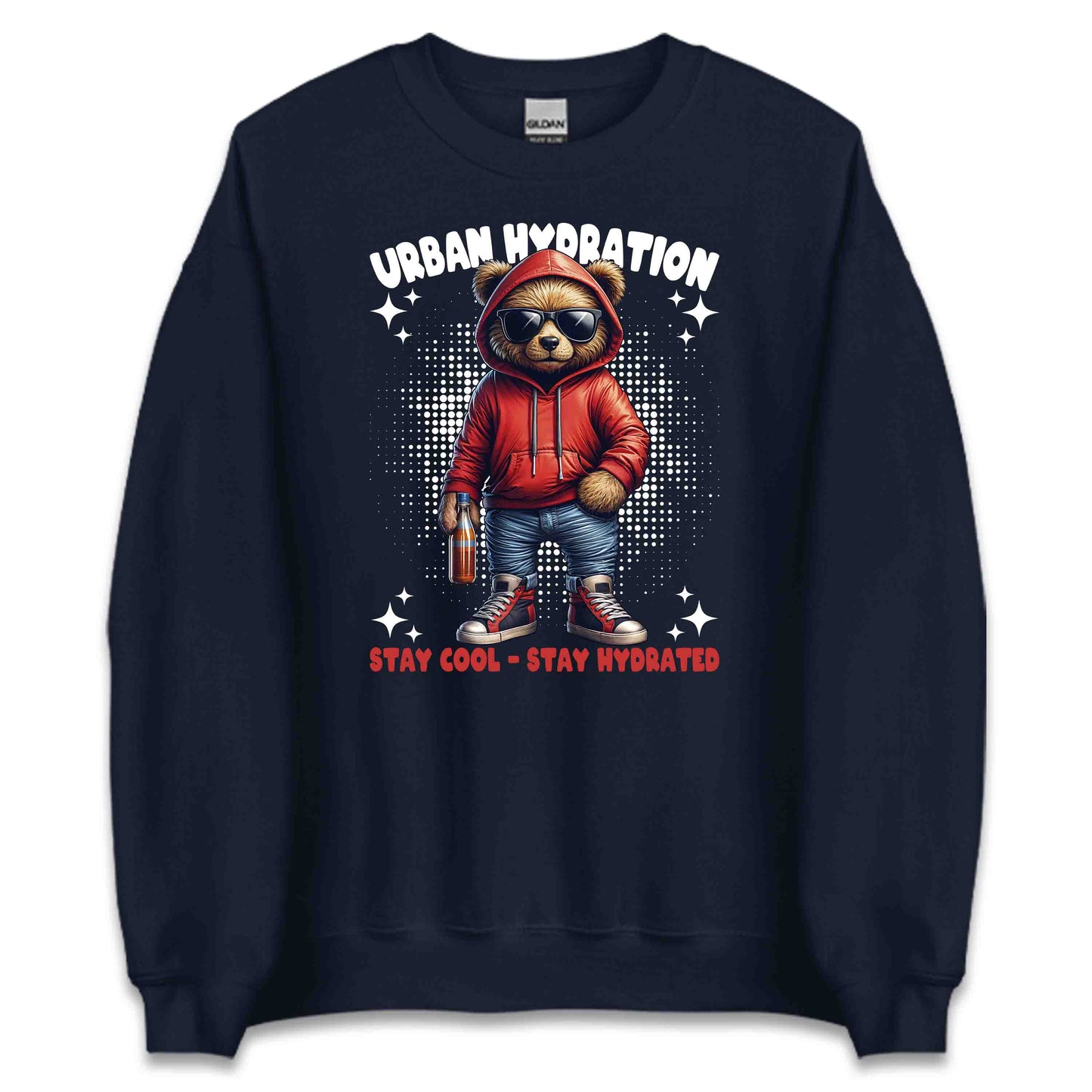 Urban Hydration Bear with Sunglasses and Drink Trendy Streetwear | PRODUCT CODE: UBNRHYDERSN