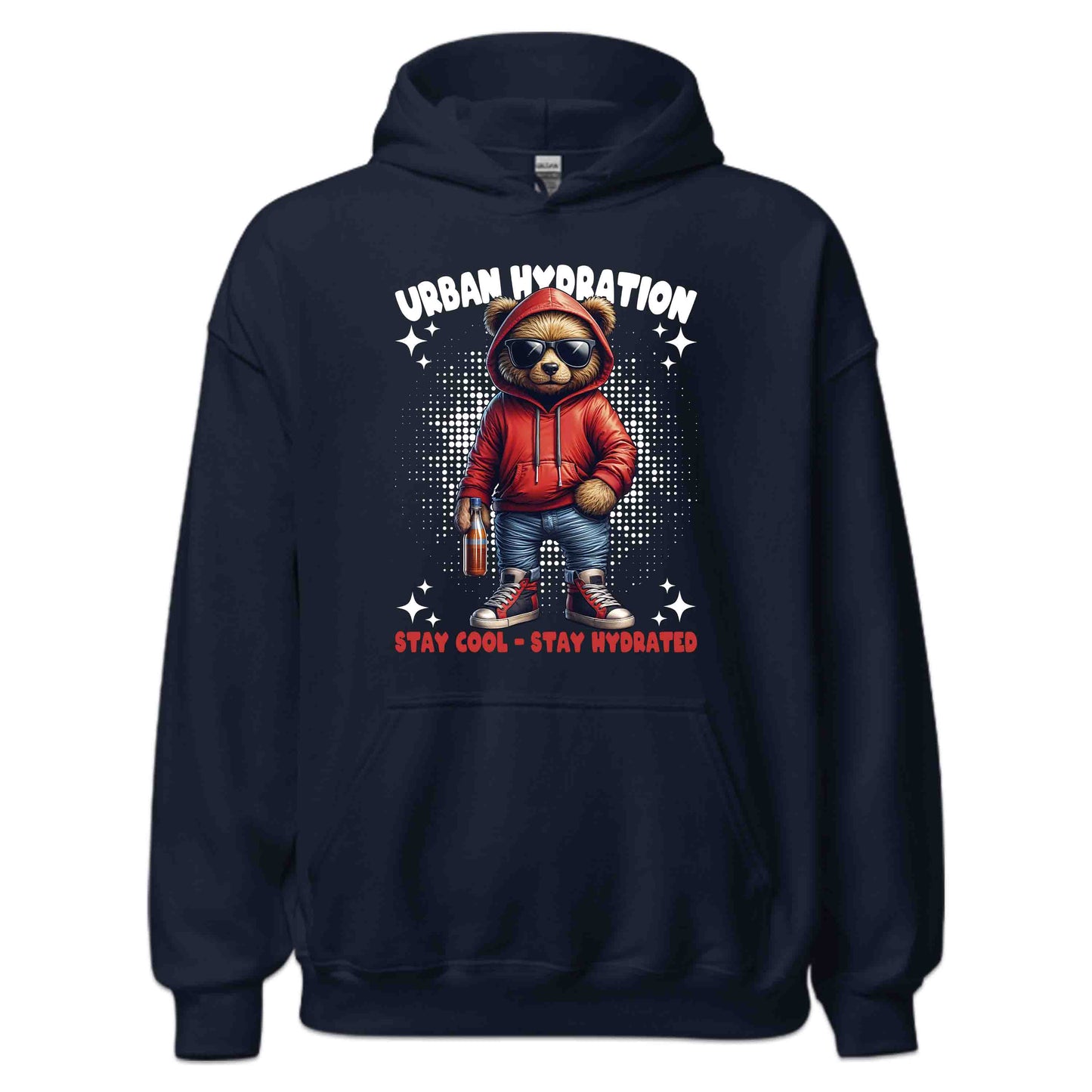 Urban Hydration Bear with Sunglasses and Drink Trendy Streetwear | PRODUCT CODE: UBNRHYDERSN