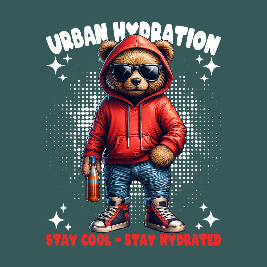 Urban Hydration Bear with Sunglasses and Drink Trendy Streetwear | PRODUCT CODE: UBNRHYDERSN