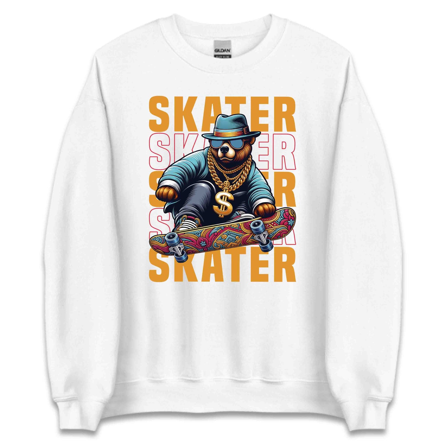 Urban Skater Bear Cool Hip-Hop Style Skateboarders Enthusiasts | PRODUCT CODE: UBRNSKETBECL