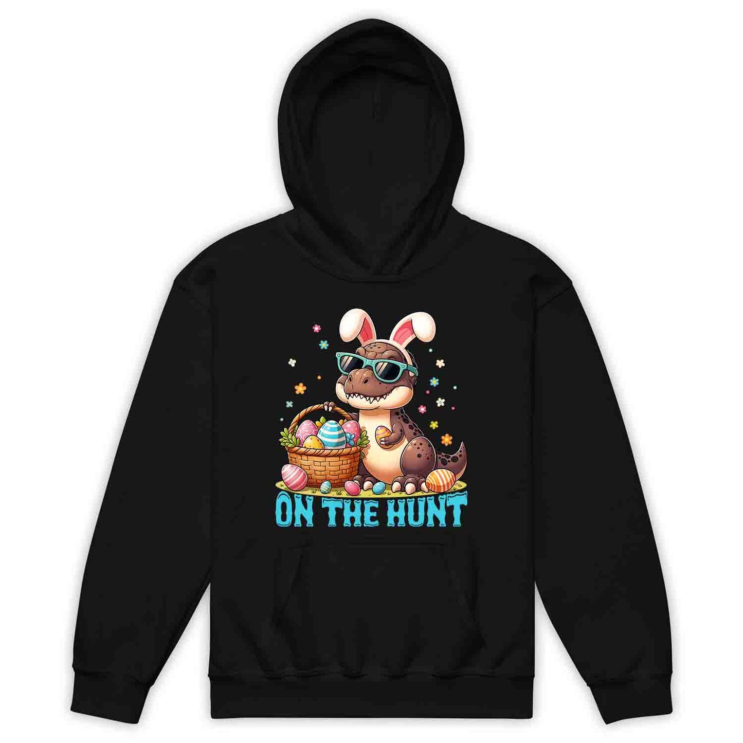 Easter Dinosaur Kids T-Shirt | Bunny-Eared T-Rex & Eggs Kids Jumper | Dino Egg Hunt Hoodie | PRODUCT CODE: UIWERMXCVA