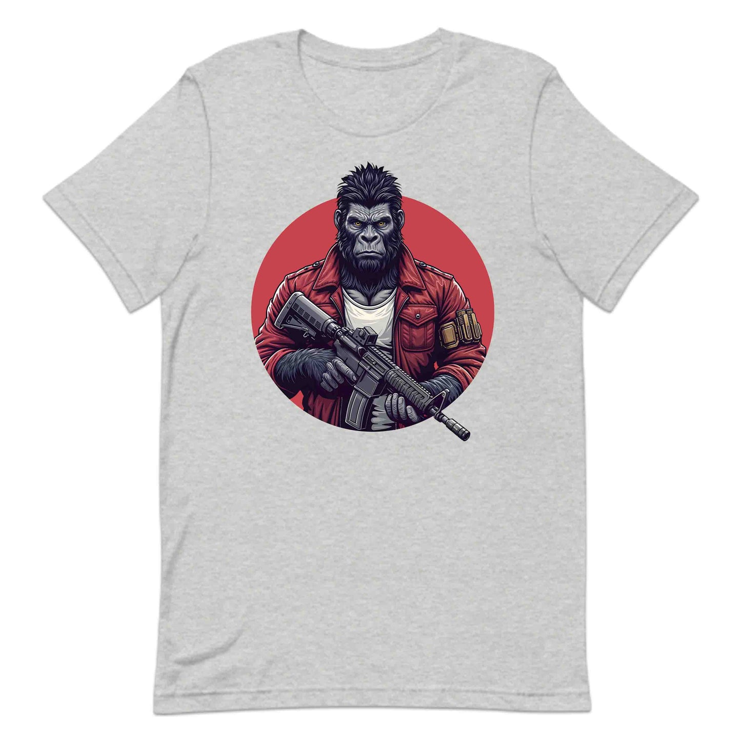 Military Style Gorilla Fierce Ape in Red Jacket Holding Rifle | PRODUCT CODE: URBGOLAMTWNP