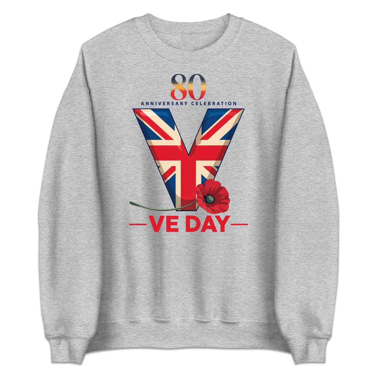 VE Day 80th Anniversary T-Shirt, Union Jack Memorial Jumper & Victory Hoodie – WWII British Tribute Apparel | PRODUCT CODE: VADSUIWQB