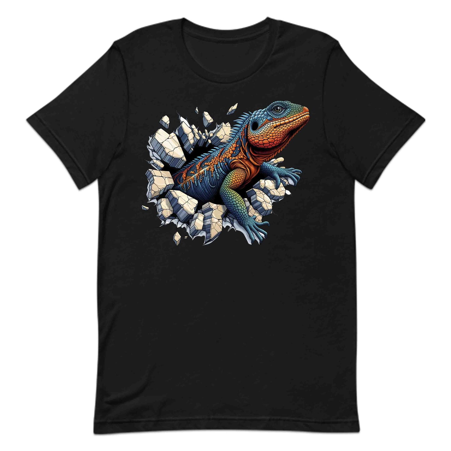 Vibrant Lizard Breaking Through Wall Realistic 3D Lizard | PRODUCT CODE: VBRNLZRBRKWLS