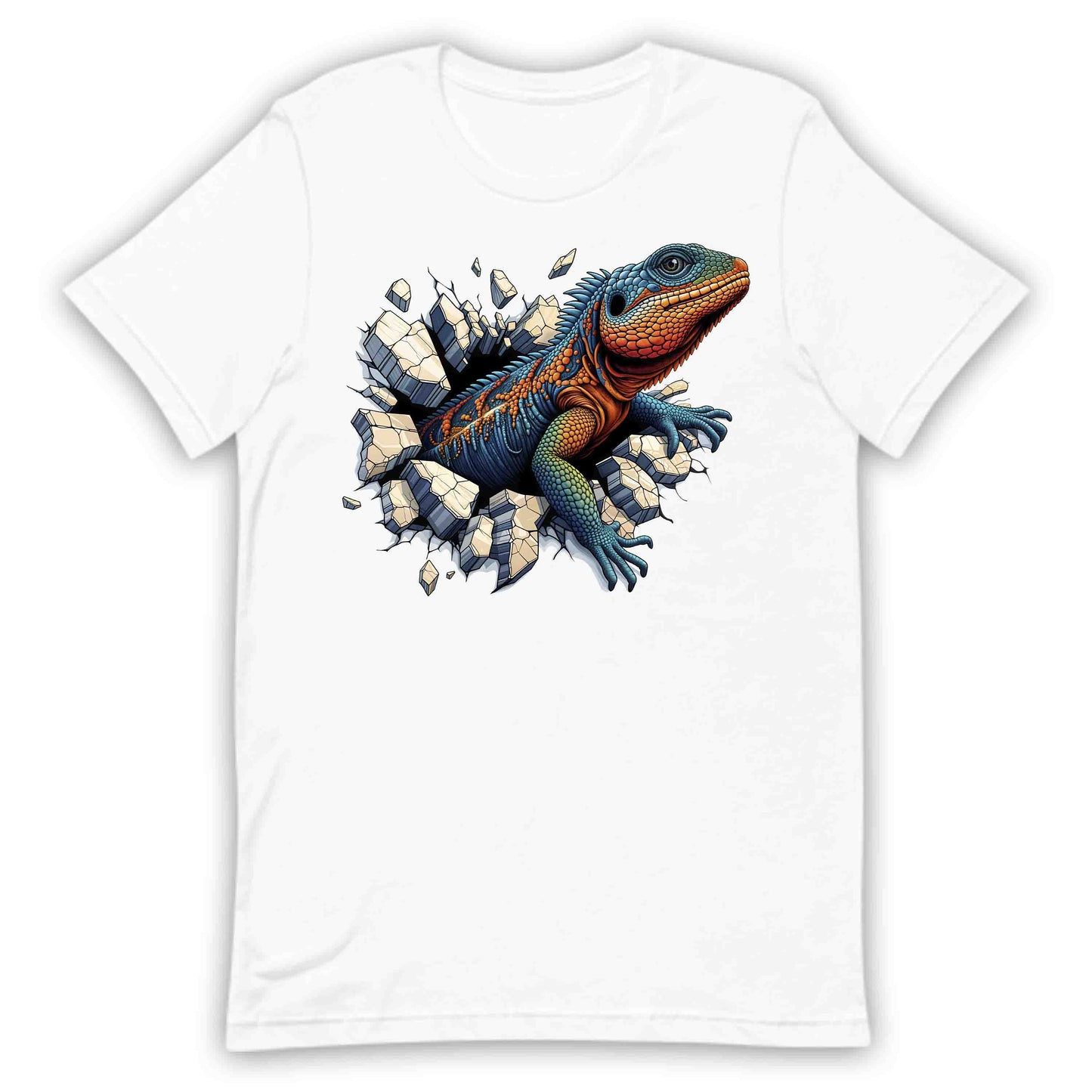 Vibrant Lizard Breaking Through Wall Realistic 3D Lizard | PRODUCT CODE: VBRNLZRBRKWLS