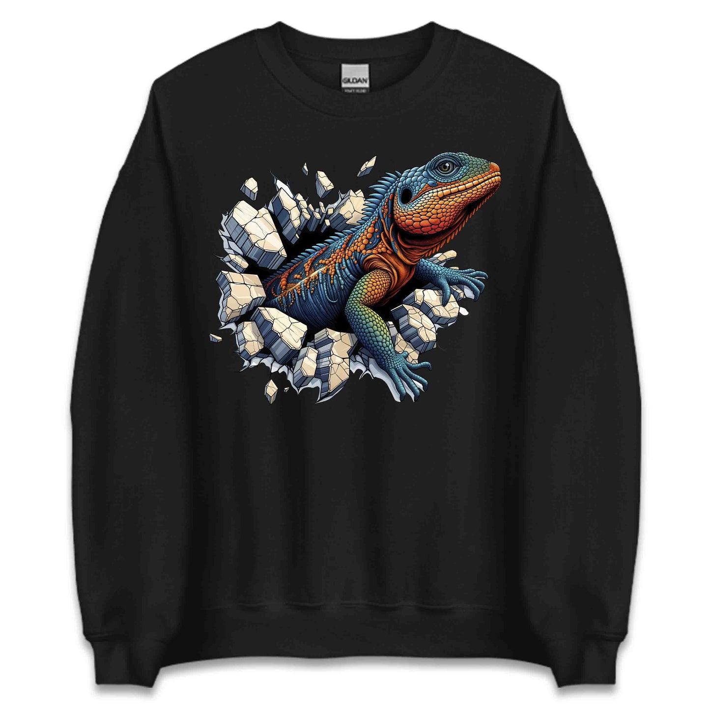 Vibrant Lizard Breaking Through Wall Realistic 3D Lizard | PRODUCT CODE: VBRNLZRBRKWLS