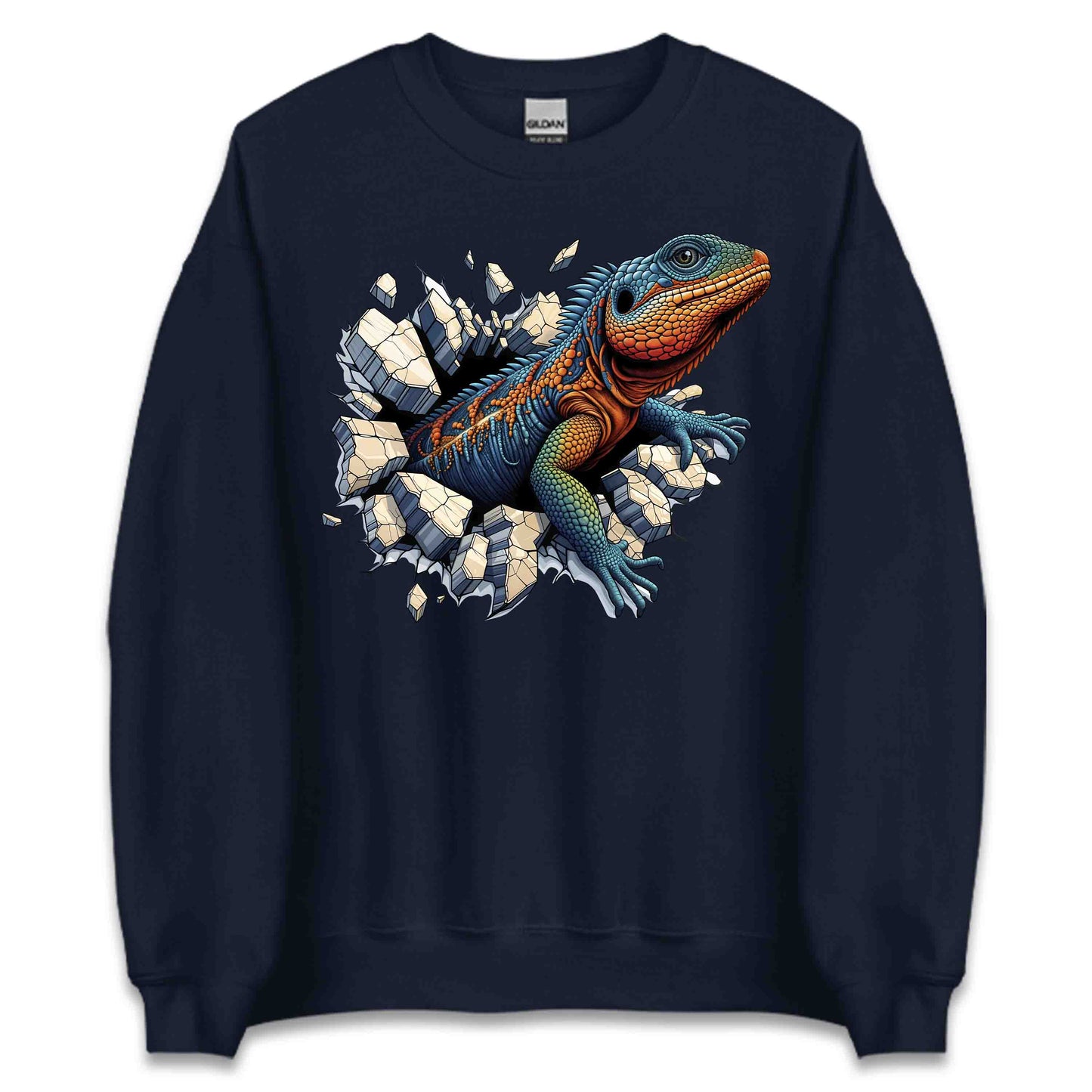 Vibrant Lizard Breaking Through Wall Realistic 3D Lizard | PRODUCT CODE: VBRNLZRBRKWLS