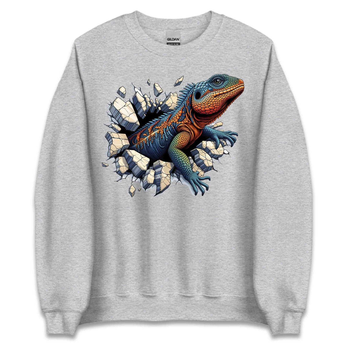 Vibrant Lizard Breaking Through Wall Realistic 3D Lizard | PRODUCT CODE: VBRNLZRBRKWLS