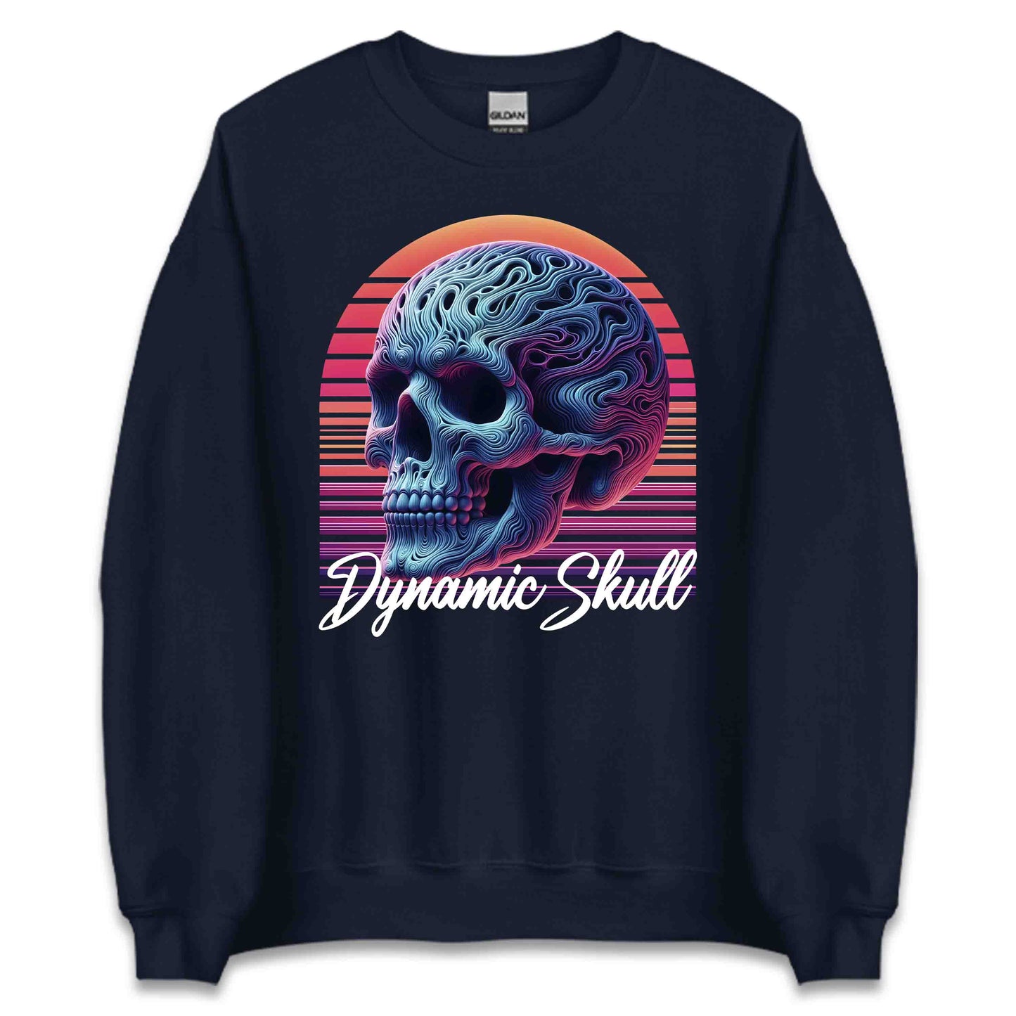 Vibrant Psychedelic Swirl Skull Trippy Abstract Skull | PRODUCT CODE: VBRNPYSDWLUT