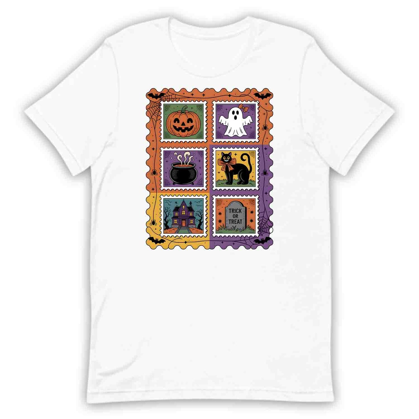 Vintage Halloween Stamp T-Shirt, Retro Pumpkin Sweatshirt, Spooky Ghost Hoodie | PRODUCT CODE: VHQWEGNYL