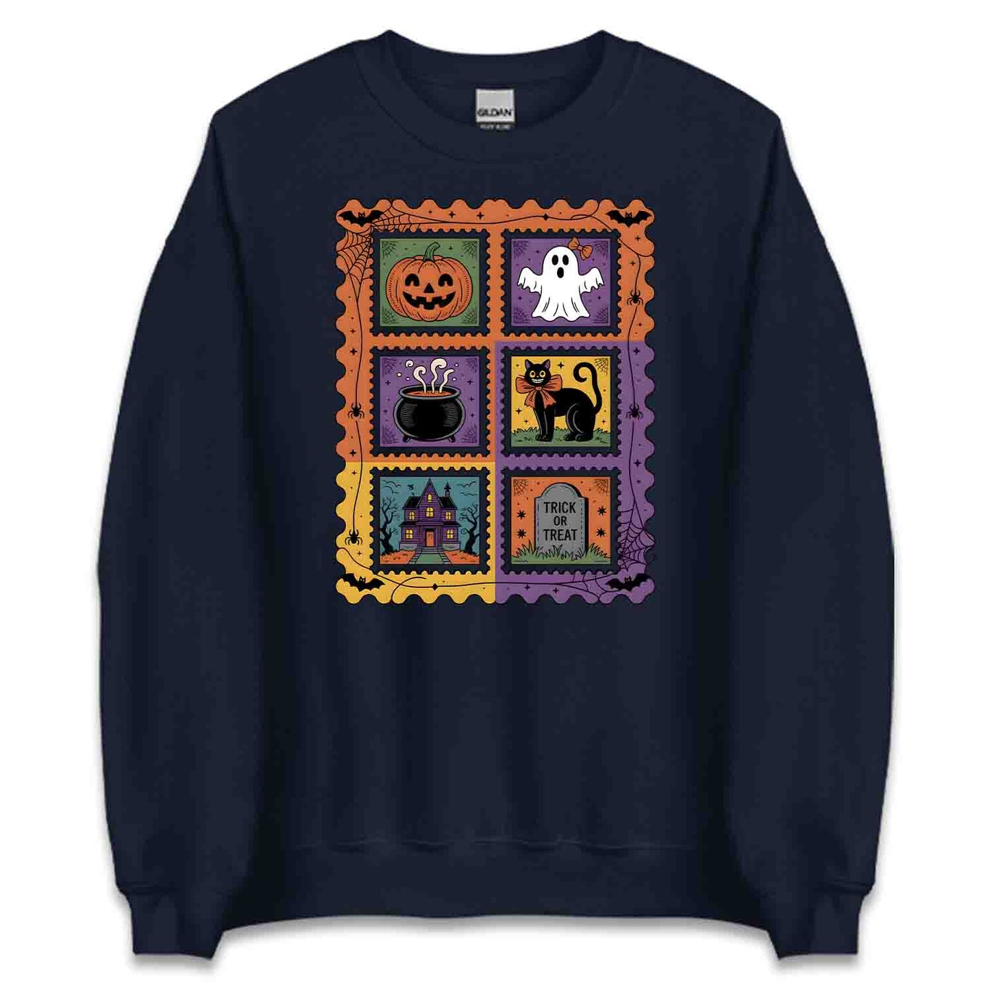 Vintage Halloween Stamp T-Shirt, Retro Pumpkin Sweatshirt, Spooky Ghost Hoodie | PRODUCT CODE: VHQWEGNYL