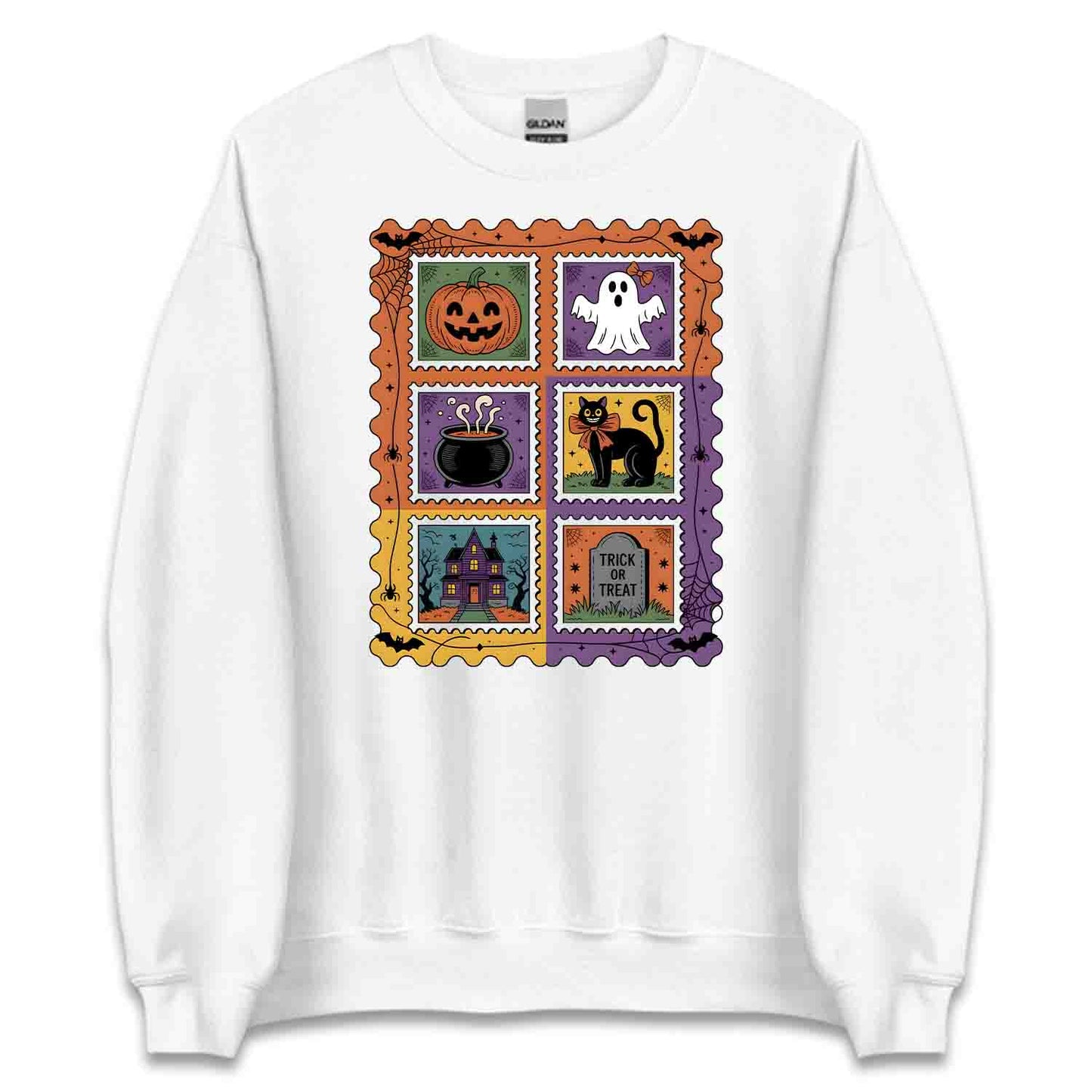 Vintage Halloween Stamp T-Shirt, Retro Pumpkin Sweatshirt, Spooky Ghost Hoodie | PRODUCT CODE: VHQWEGNYL