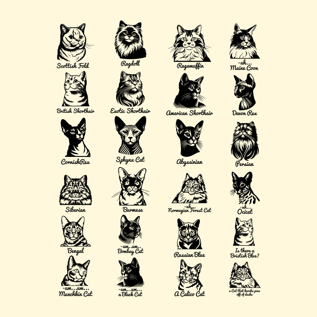 Taylor Swift Vintage Cats Breeds | PRODUCT CODE: VNTYLSWFTC