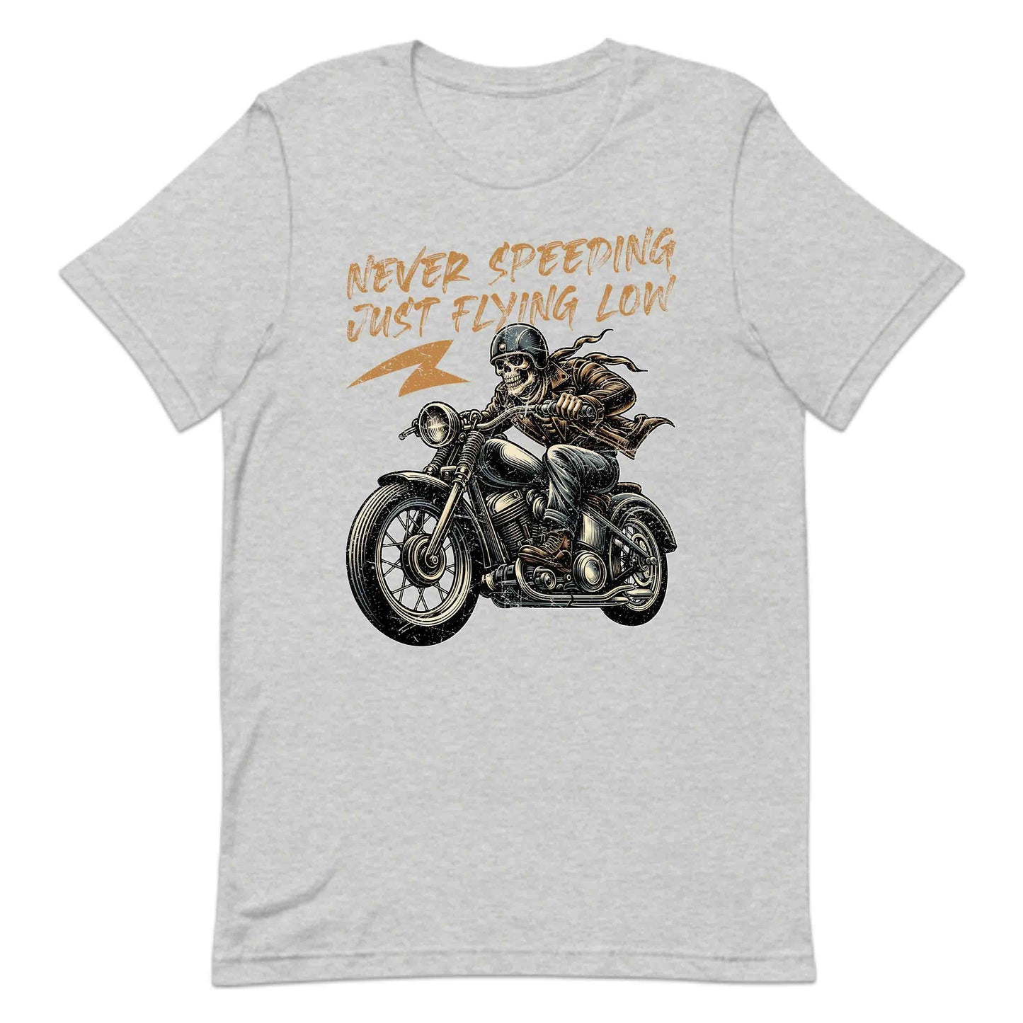Vintage Skull Rider Never Speeding Just Flying Low Retro Skeleton Biker | PRODUCT CODE: VTGNSKBVSICEK