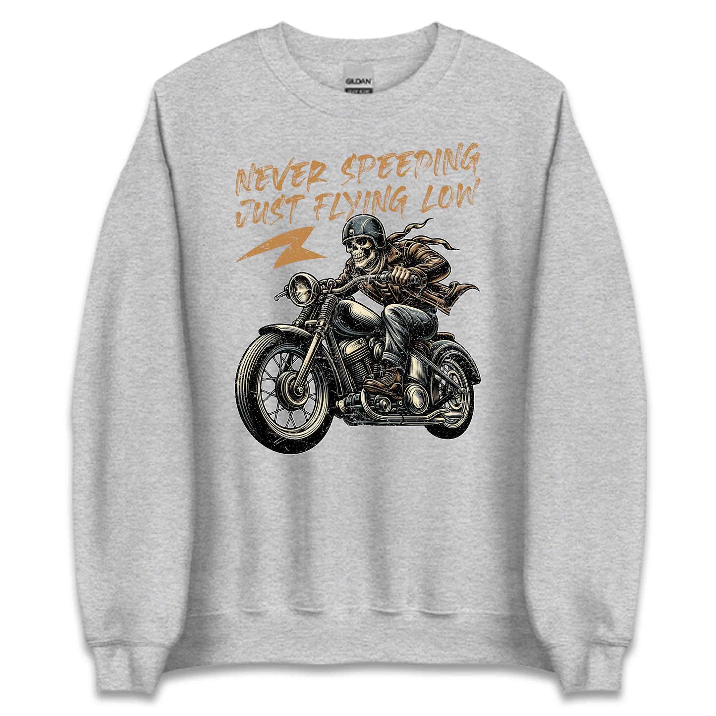 Vintage Skull Rider Never Speeding Just Flying Low Retro Skeleton Biker | PRODUCT CODE: VTGNSKBVSICEK