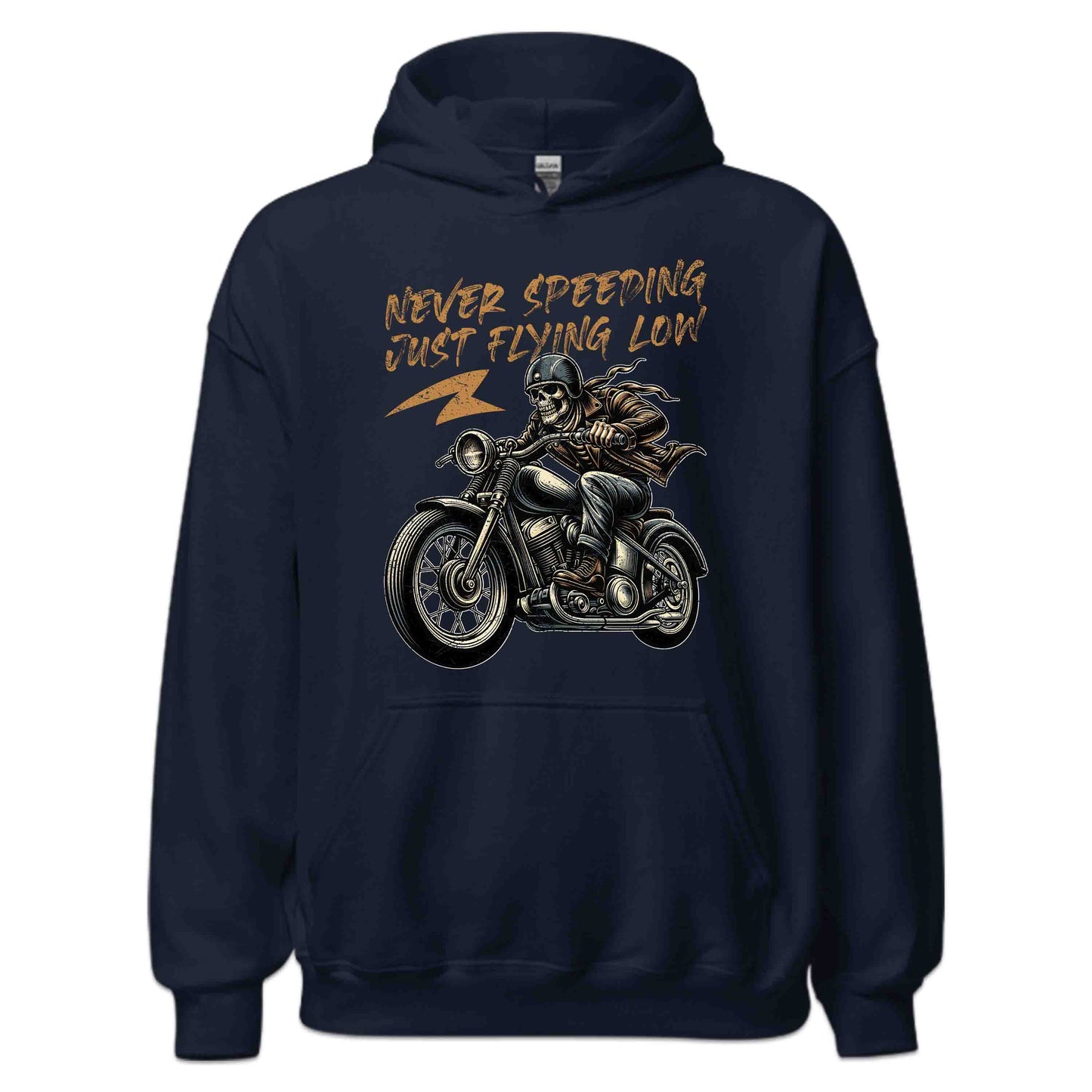 Vintage Skull Rider Never Speeding Just Flying Low Retro Skeleton Biker | PRODUCT CODE: VTGNSKBVSICEK