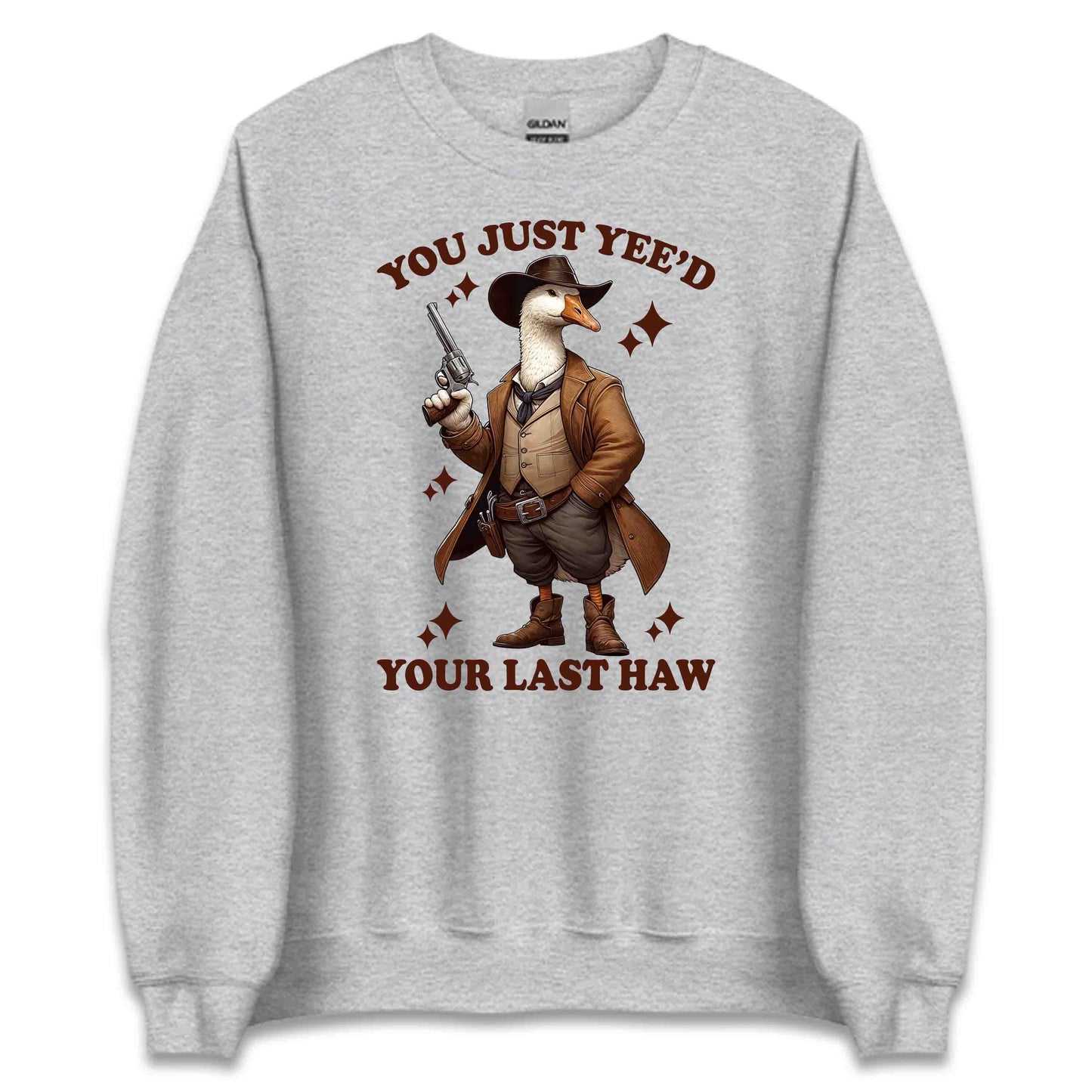 Western Cowboy Goose with Gun T-Shirt | Wild West Sheriff Sweatshirt | Ranch Humor Hoodie | PRODUCT CODE: WEHSAUEBQRG