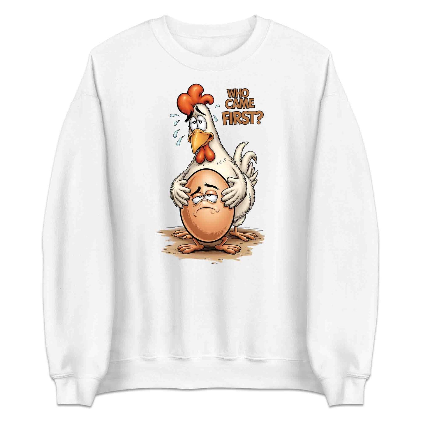 Who Came First T-Shirt, Funny Chicken Sweatshirt, Farm Humor Hoodie | PRODUCT CODE: WERKJHSA