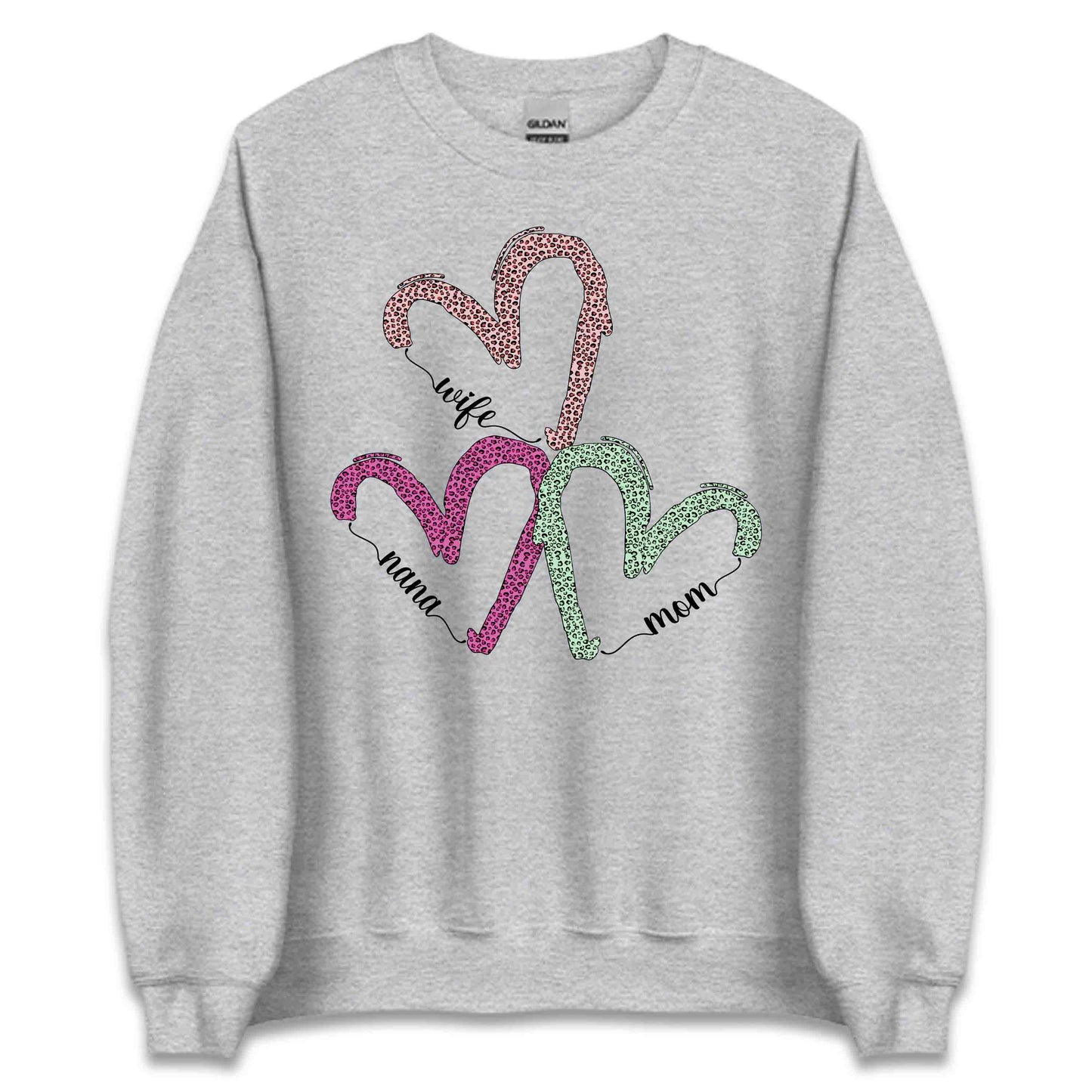 Wife Mom Nana Leopard Print Heart Mother's Day | PRODUCT CODE: WFMONALEPRD