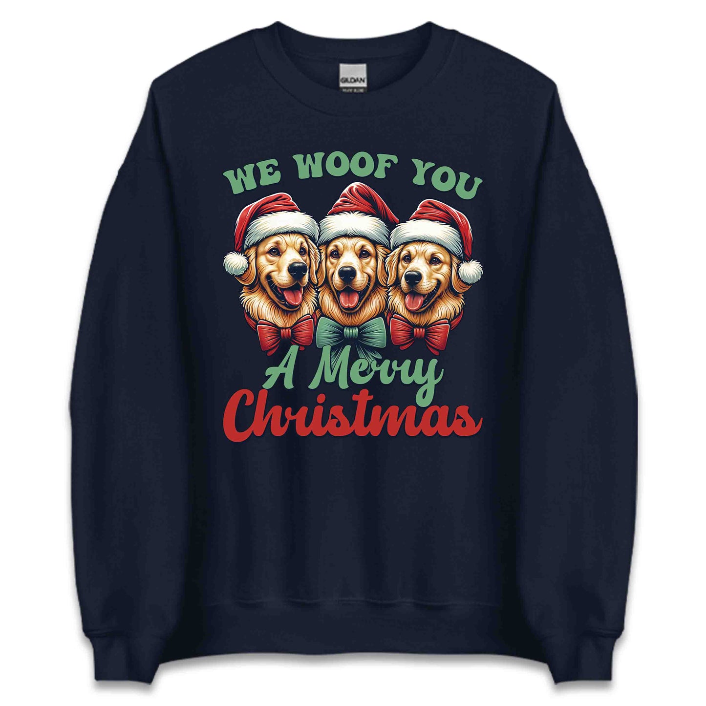 We Woof You A Merry Christmas Golden Retriever Dog Xmas | PRODUCT CODE: WFOYMRECHTG