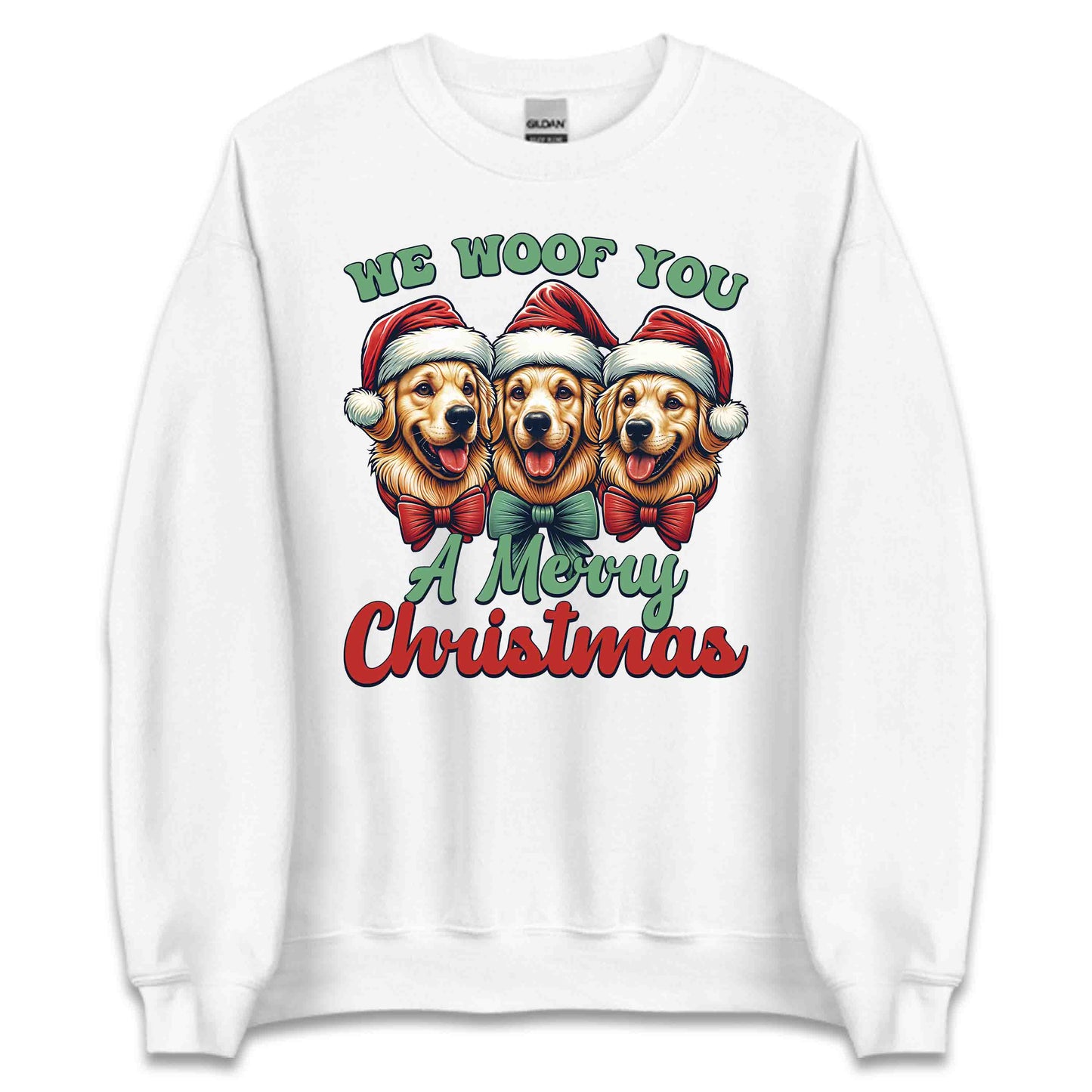 We Woof You A Merry Christmas Golden Retriever Dog Xmas | PRODUCT CODE: WFOYMRECHTG