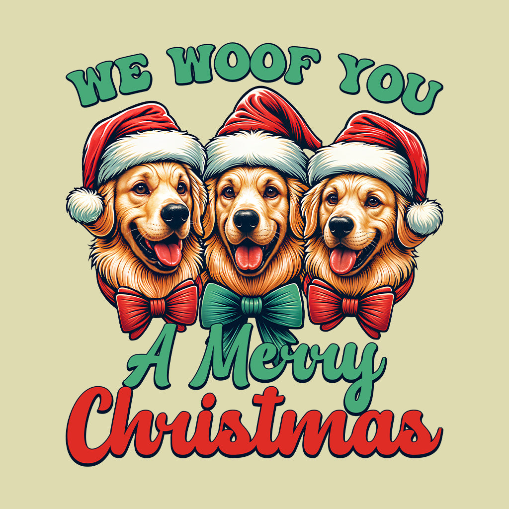 We Woof You A Merry Christmas Golden Retriever Dog Xmas | PRODUCT CODE: WFOYMRECHTG