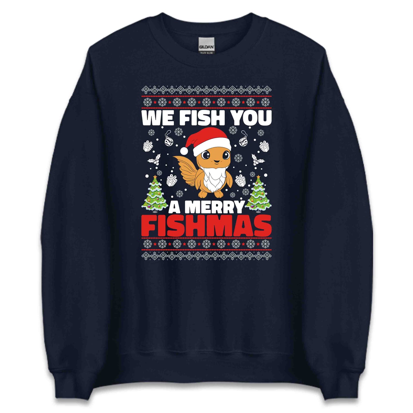 We Fish You A Merry Fishmas Xmas Fish Funny Christmas Fishing | PRODUCT CODE: WFSHMYHLDAN