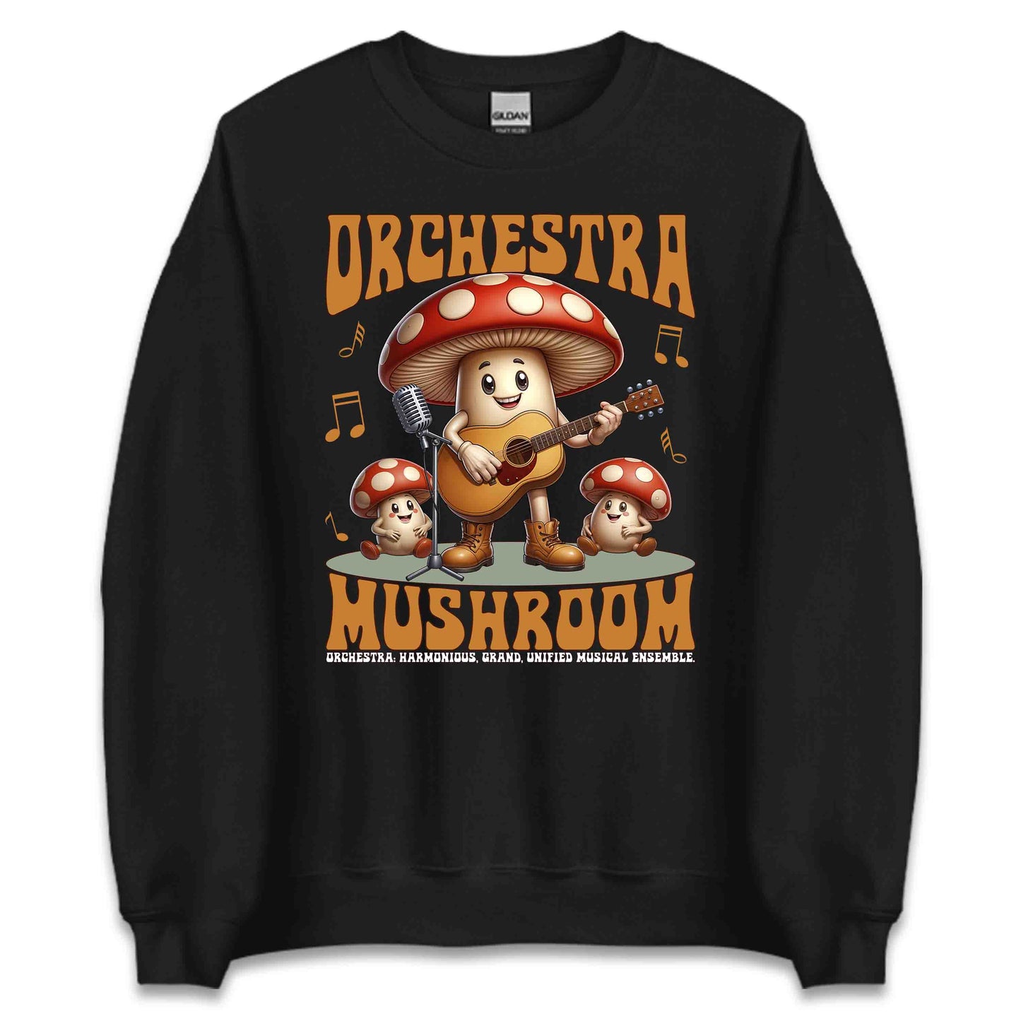 Whimsical Mushroom Band Playful Mushroom Guitarist | PRODUCT CODE: WHMCSLMHBNDG